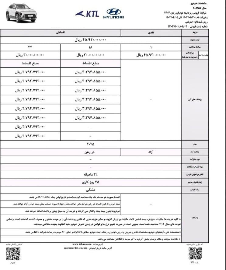 فروش نقدی و اقساطی کونا