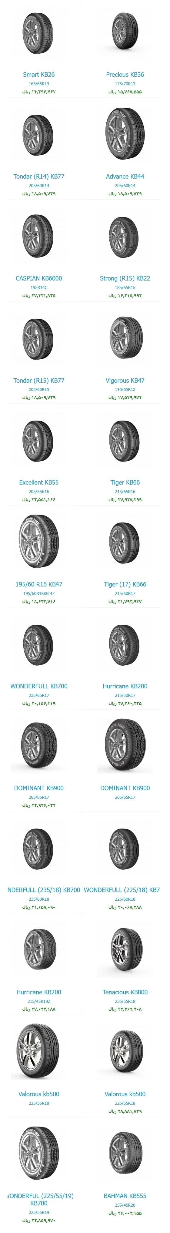 قیمت لاستیک کویر تایر